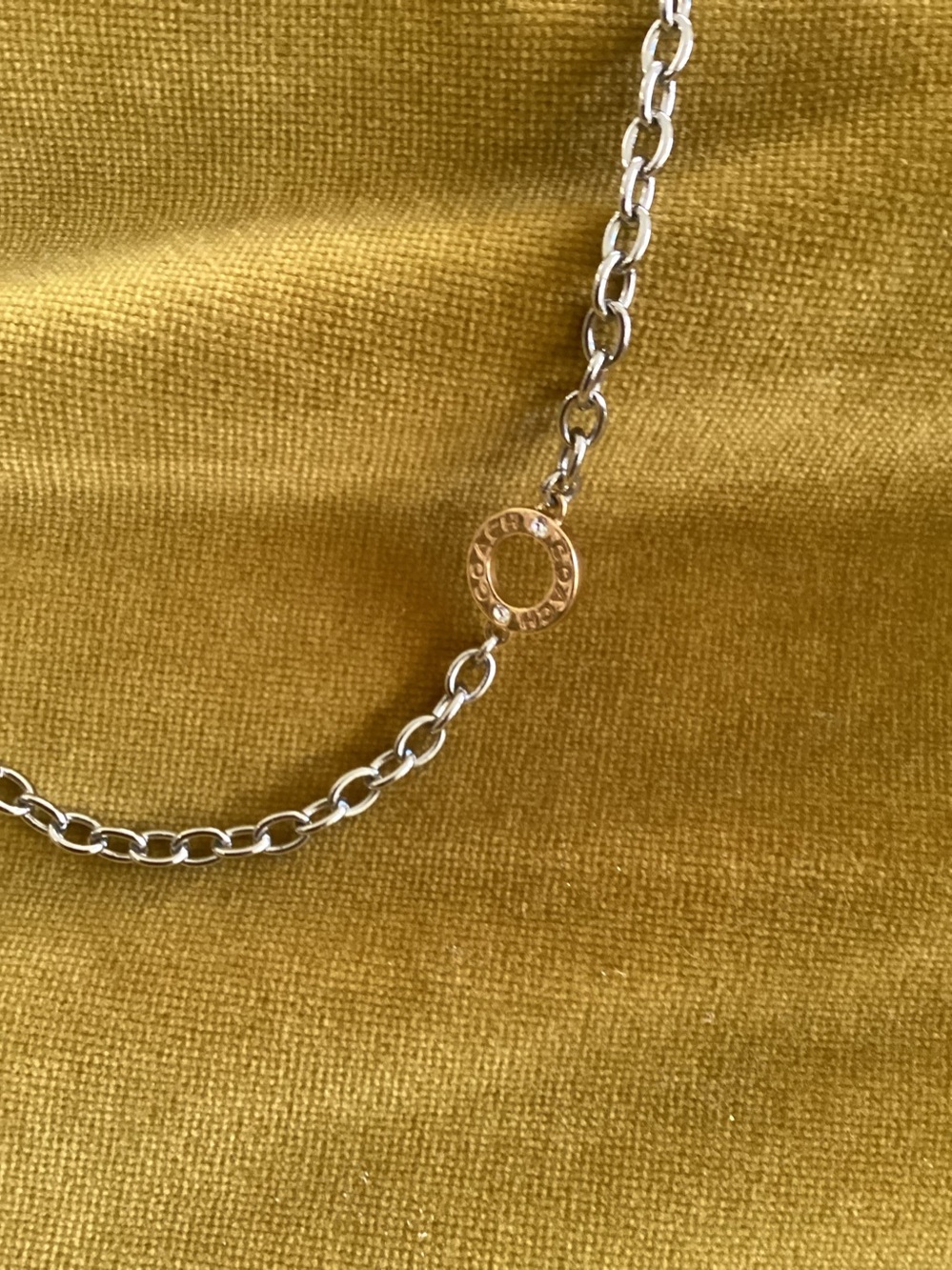 Coach Brand Gold and Silver Circle Link Necklace - Picture 2 of 5
